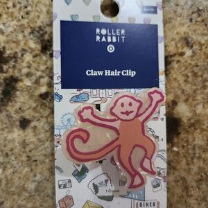 Roller Rabbit Pink and Orange Monkey Claw Hair Clip